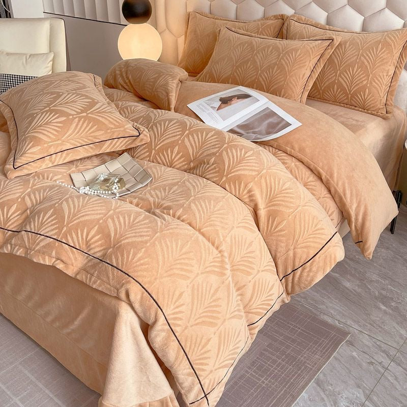 Signature Embossed Comfort Ultra-Plush Milk Velvet Bedding Set
