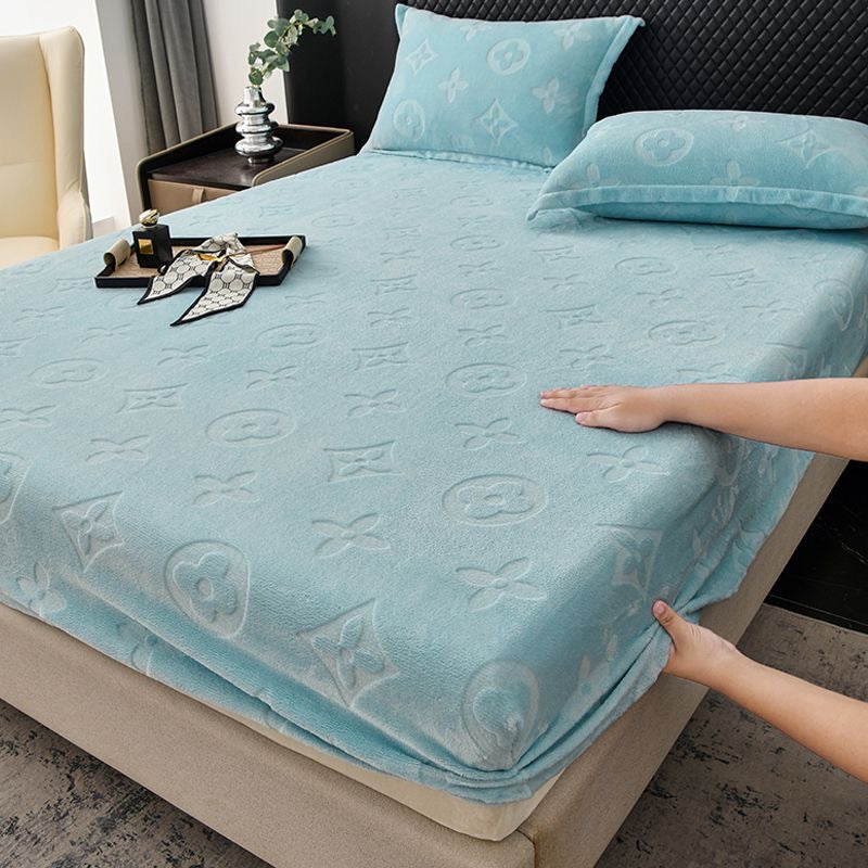 Luxury Plush Fleece Velvet Fitted Sheet Set