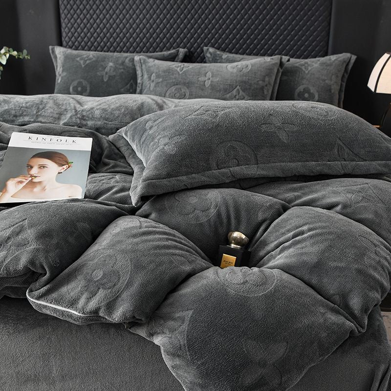 Luxury Ultra Soft Fleece Fluffy Plush Velvet Bedding Set