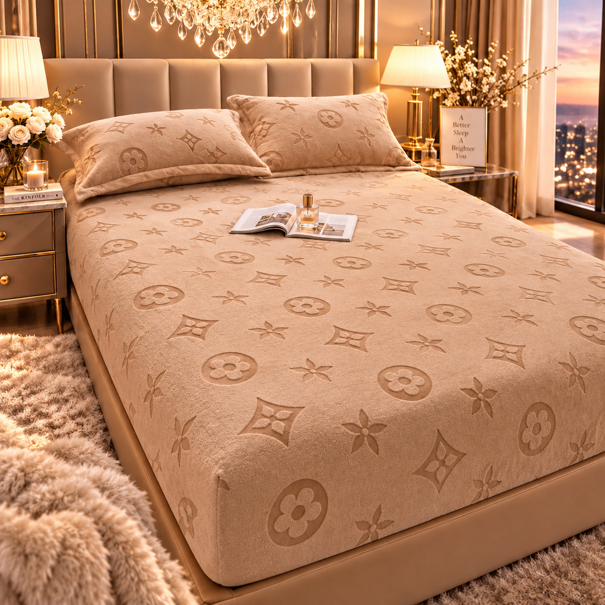Cozy Plush Fleece Fitted Sheet Bed Set