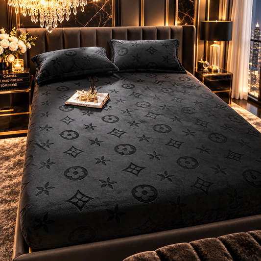 Cozy Plush Fleece Fitted Sheet Bed Set
