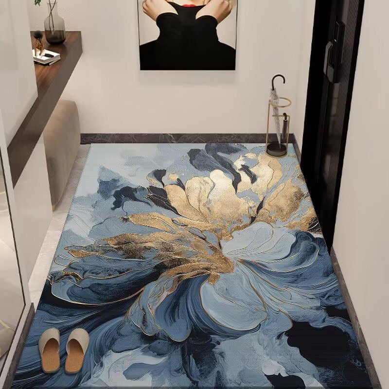 Modern Floral Front Door Mat Indoor Outdoor Entrance,Waterproof Heavy Duty Doormat, Fade Resistant, Low Profile, Easy Clean Patio Porch Welcome Floor Mats