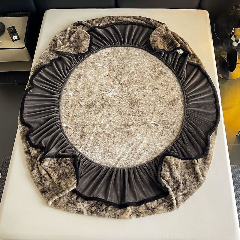 Cozy Faux Fur Rabbit Deep Pocket Plush Fitted Bed Sheet Set