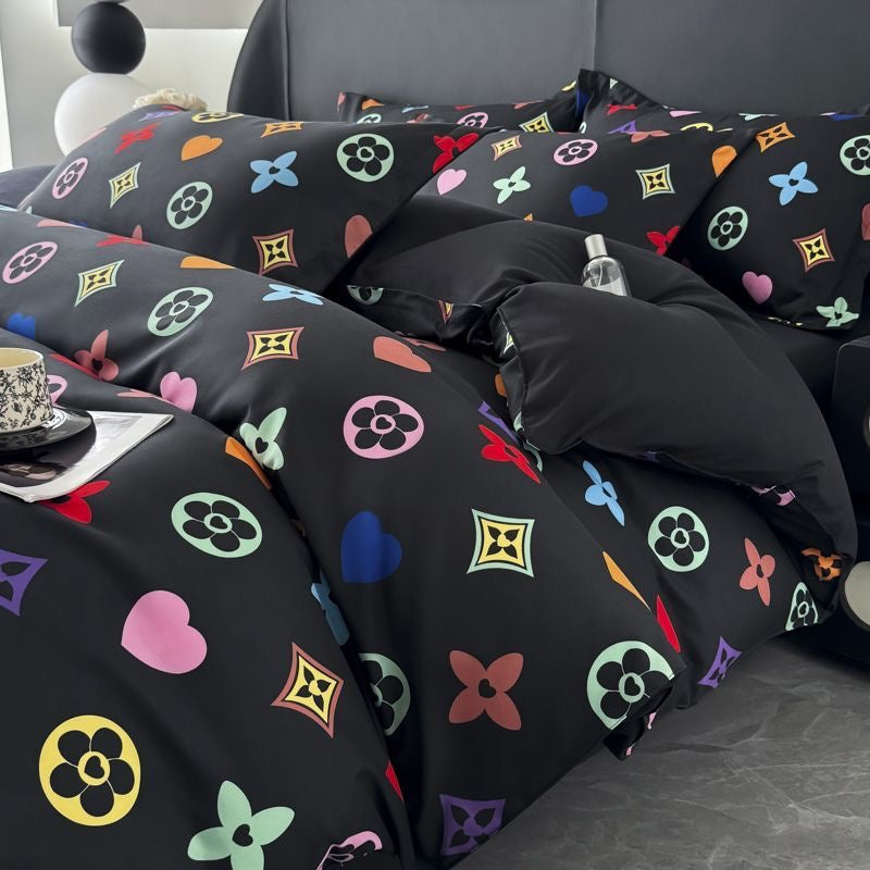 Soft Cotton Colorful Pattern Duvet Cover Bedding Set