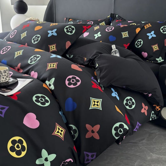 Soft Cotton Colorful Pattern Duvet Cover Bedding Set