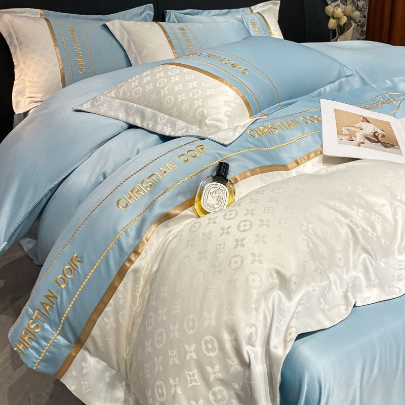Luxury Ice Silk Duvet Cover Bedding Set