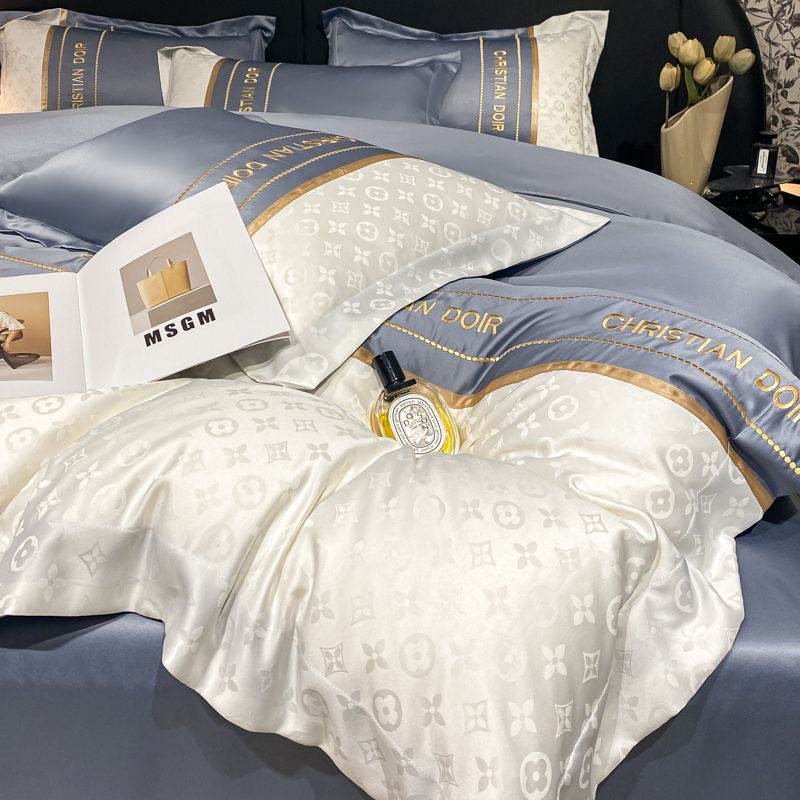 Luxury Ice Silk Duvet Cover Bedding Set