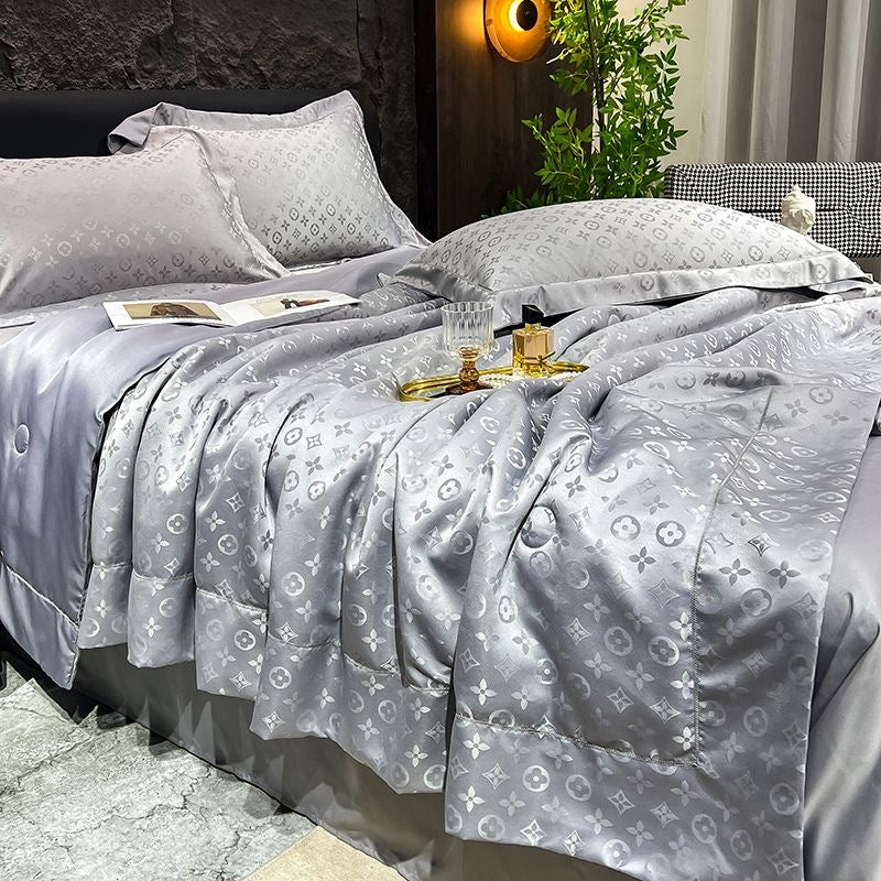 Luxury Cooling Silk 4 Pieces Summer Comforter Set