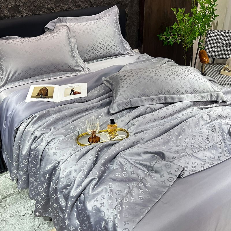 Luxury Cooling Silk 4 Pieces Summer Comforter Set