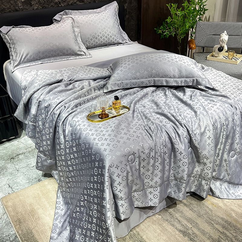 Luxury Cooling Silk 4 Pieces Summer Comforter Set