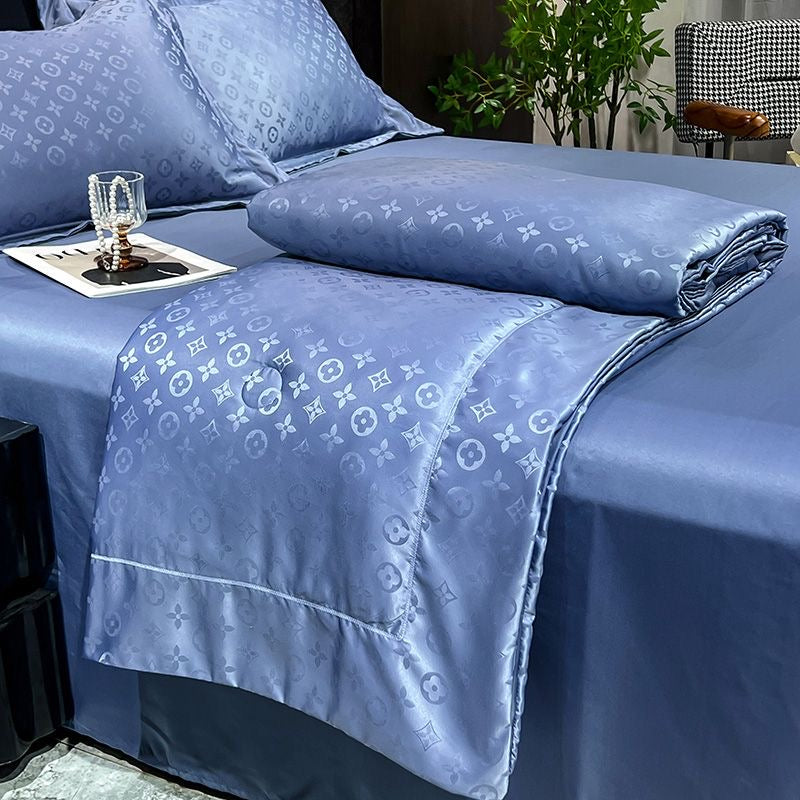Luxury Cooling Silk 4 Pieces Summer Comforter Set