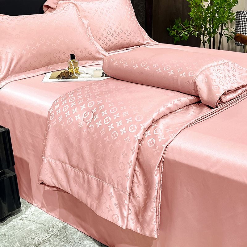 Luxury Cooling Silk 4 Pieces Summer Comforter Set