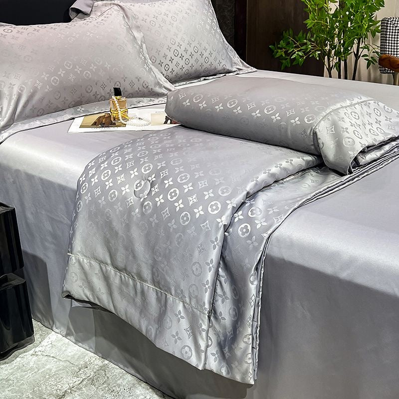Luxury Cooling Silk 4 Pieces Summer Comforter Set