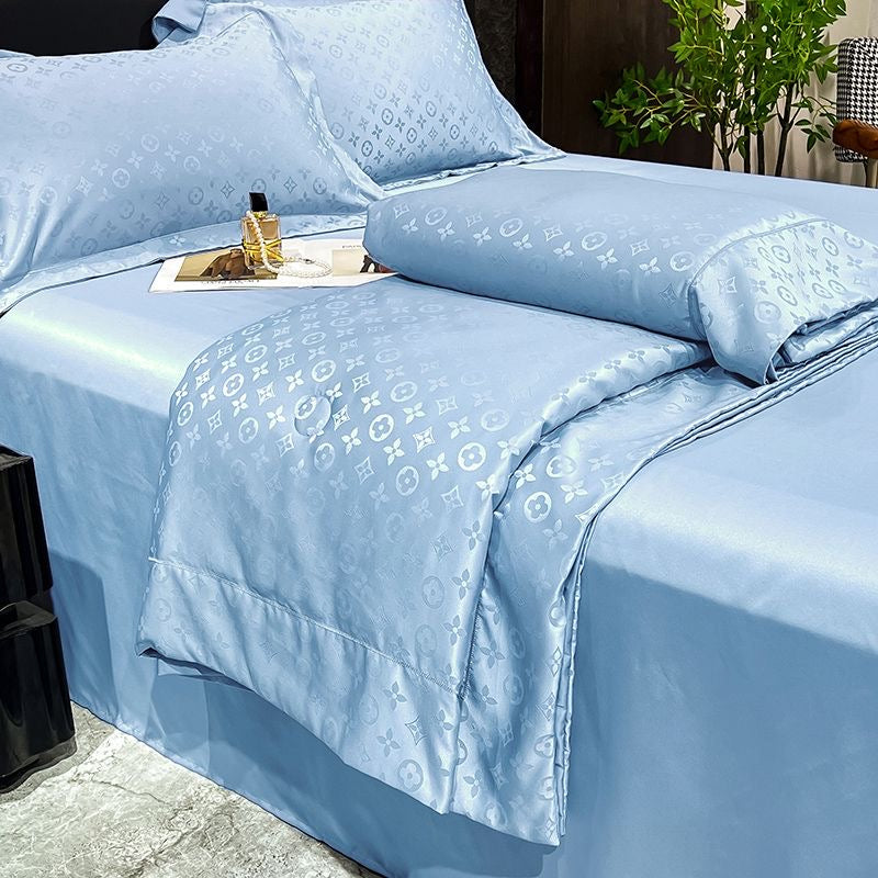Luxury Cooling Silk 4 Pieces Summer Comforter Set