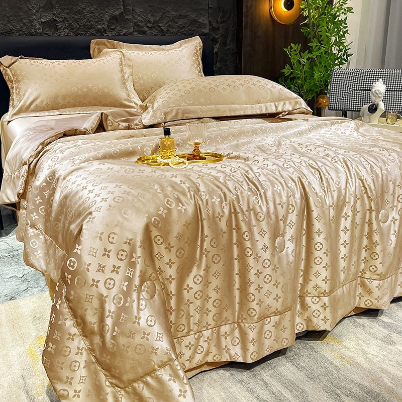 Luxury Cooling Silk 4 Pieces Summer Comforter Set