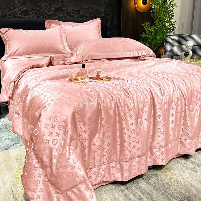 Luxury Cooling Silk 4 Pieces Summer Comforter Set