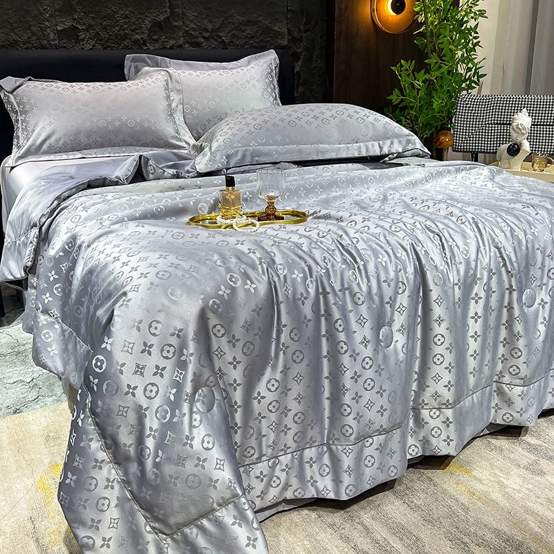 Luxury Cooling Silk 4 Pieces Summer Comforter Set