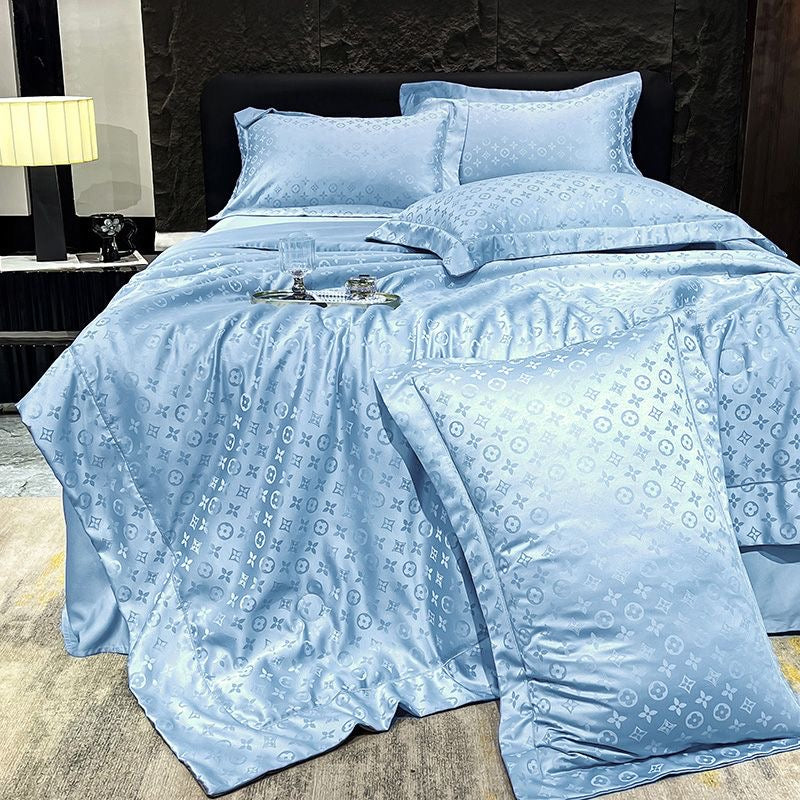 Luxury Cooling Silk 4 Pieces Summer Comforter Set