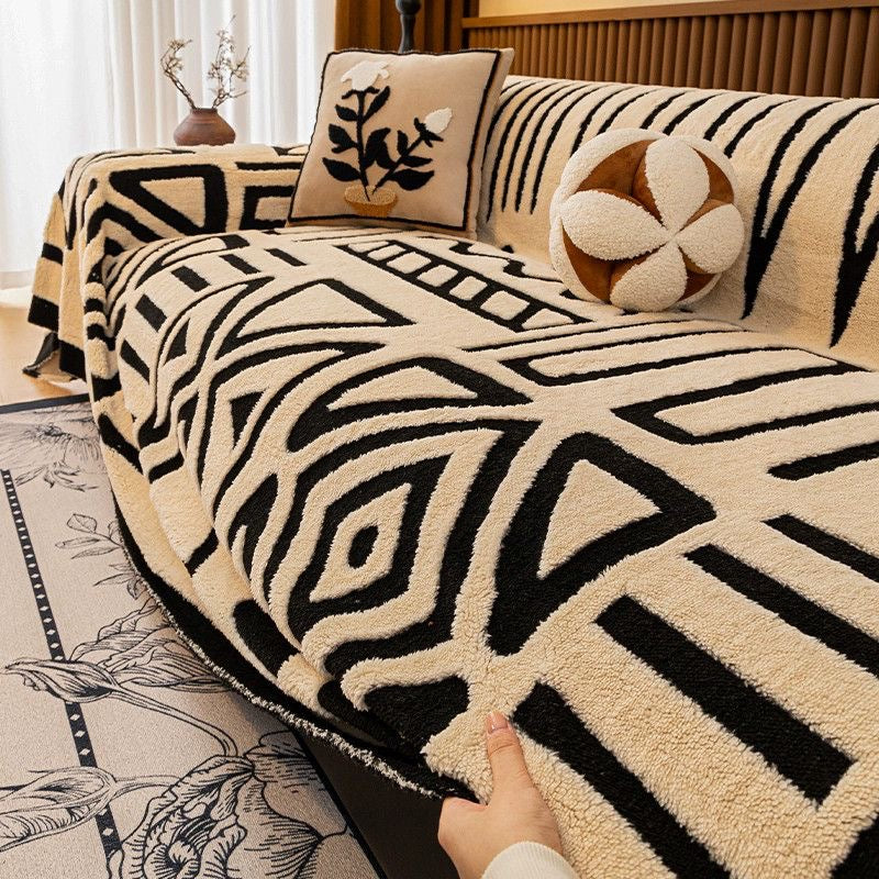 Boho Thick Chenille Cushion Couch Sofa Protector