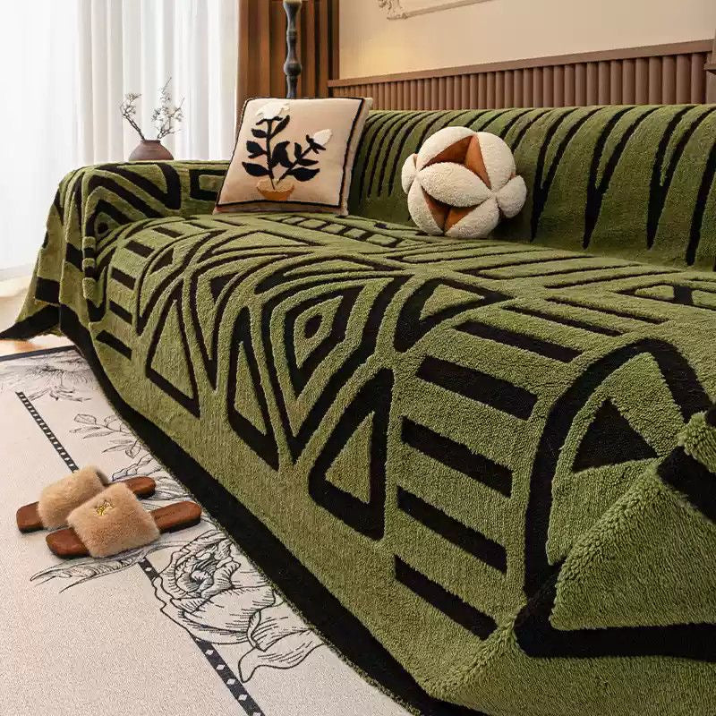 Boho Thick Chenille Cushion Couch Sofa Protector