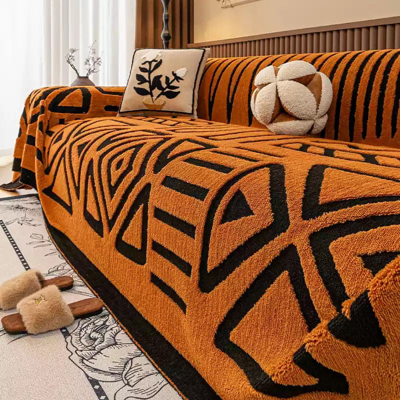 Boho Thick Chenille Cushion Couch Sofa Protector