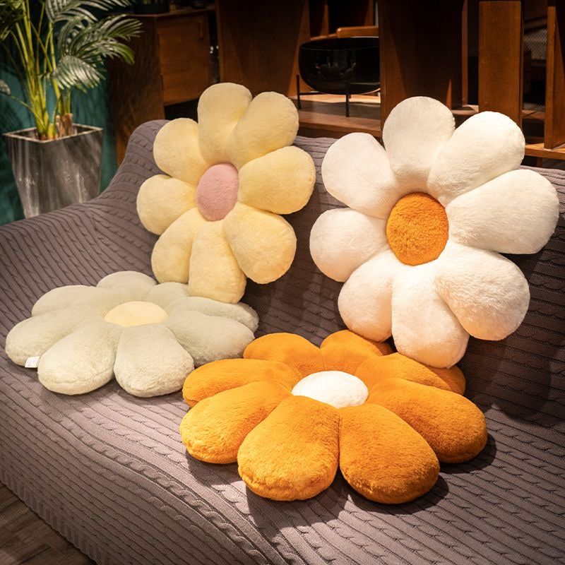 Sunflower Floor Sofa Cushion Soft Plush Flower Pillow for Living Room & Bedroom