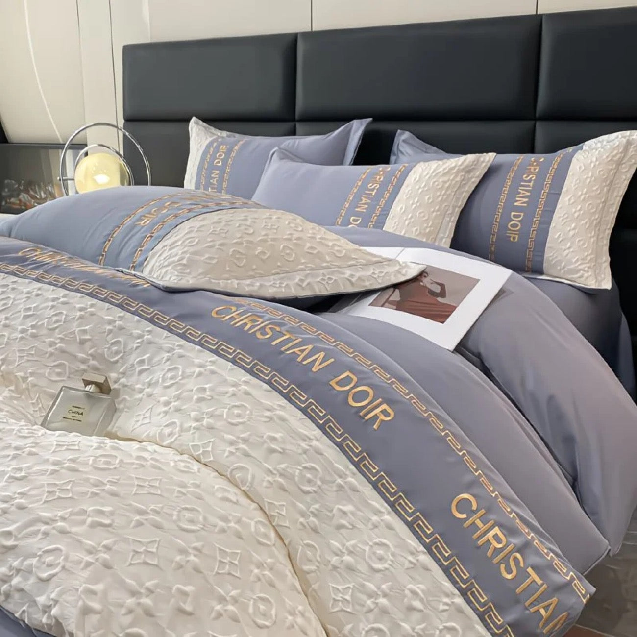 Luxury Ice Silk Embroidered Bedding Set