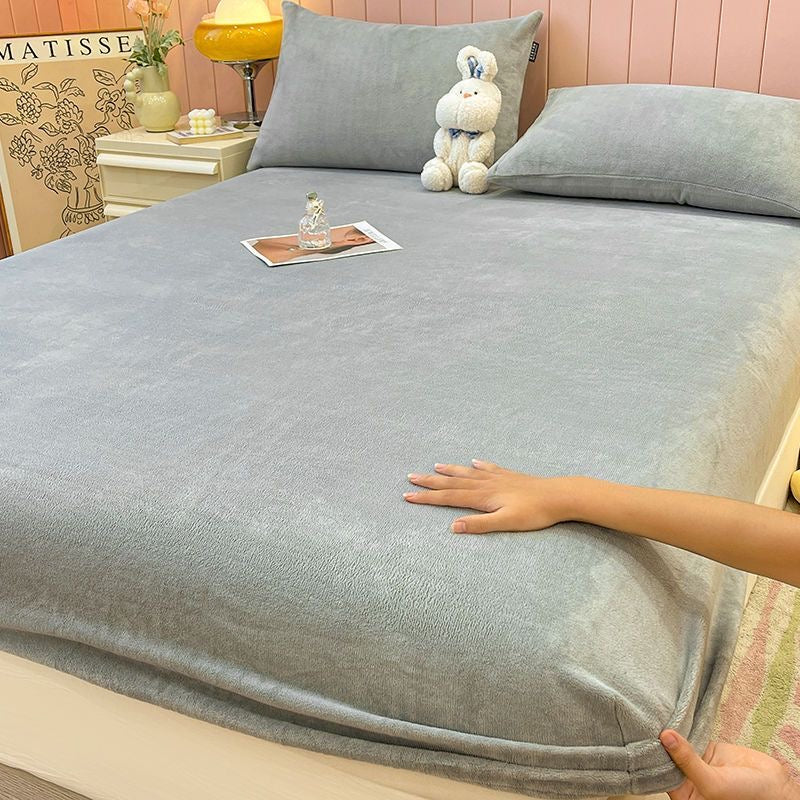 Luxurious Ultra Plush Fleece Velvet Fitted Bed Cover Sheet Set