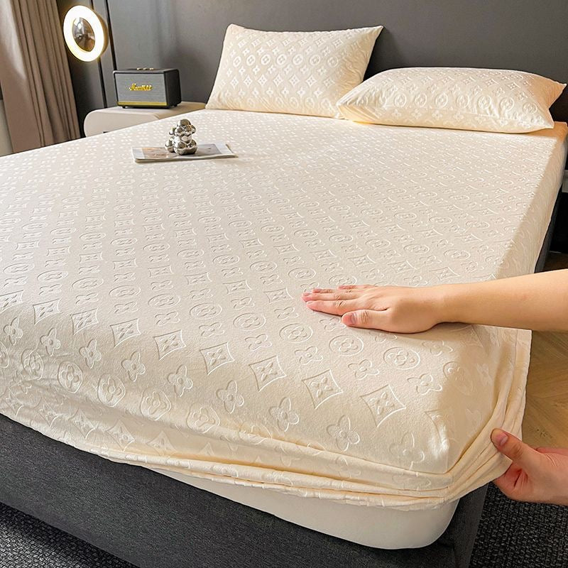 Premium Soft Milk Velvet Fitted Mattress Protector Bed Cover