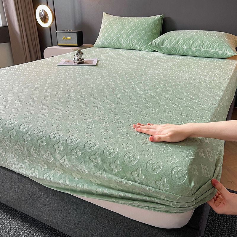 Premium Soft Milk Velvet Fitted Mattress Protector Bed Cover