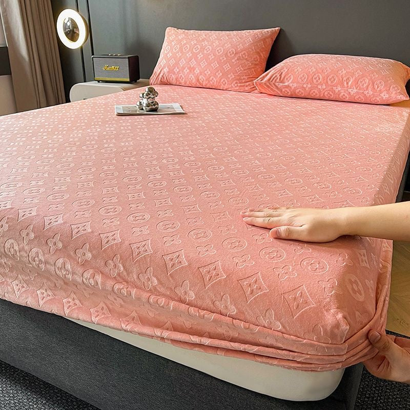 Premium Soft Milk Velvet Fitted Mattress Protector Bed Cover