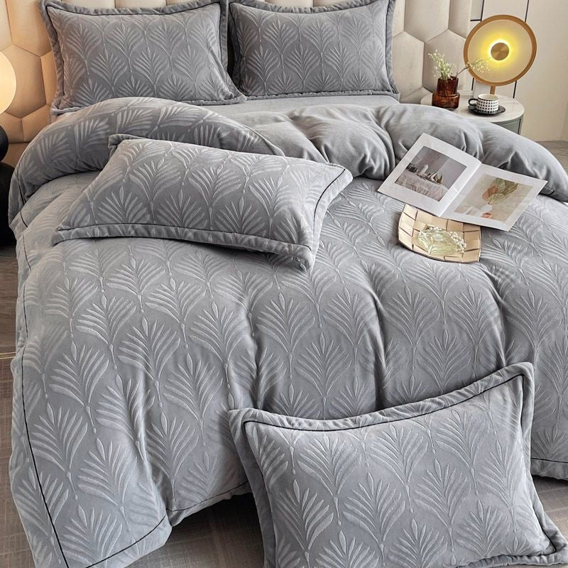 Signature Embossed Comfort Ultra-Plush Milk Velvet Bedding Set