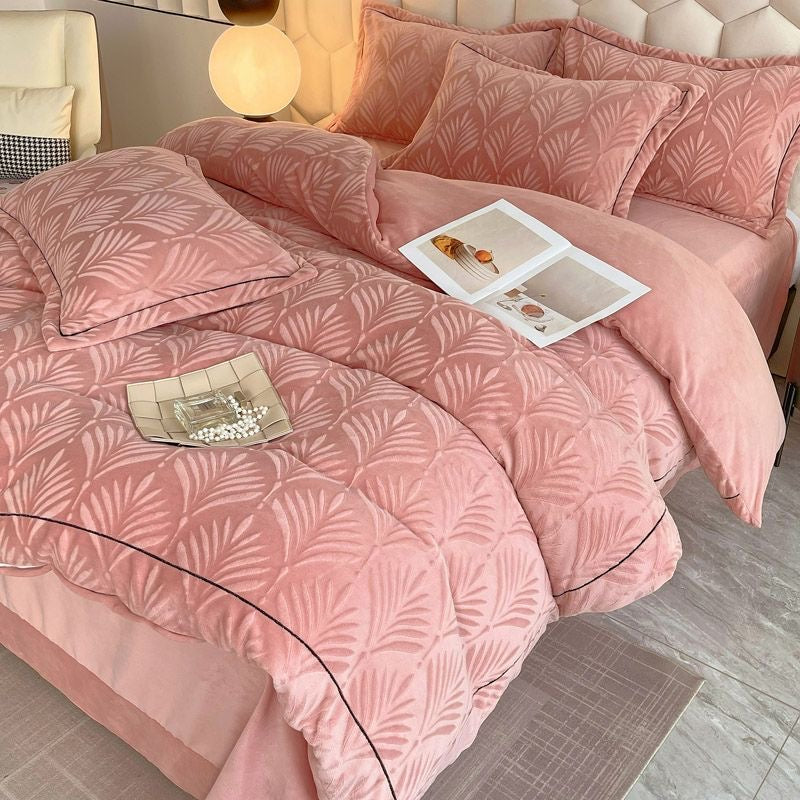 Signature Embossed Comfort Ultra-Plush Milk Velvet Bedding Set