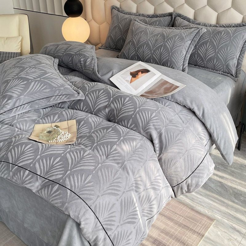 Signature Embossed Comfort Ultra-Plush Milk Velvet Bedding Set