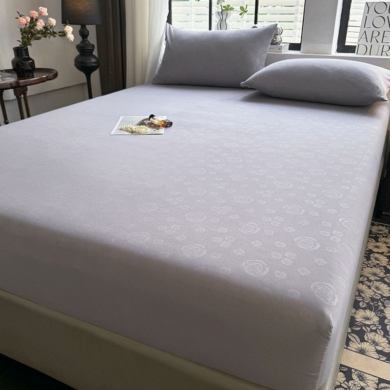 Rose Pattern Soft Brushed Cotton Fitted Mattress Cover Bed Sheet Set