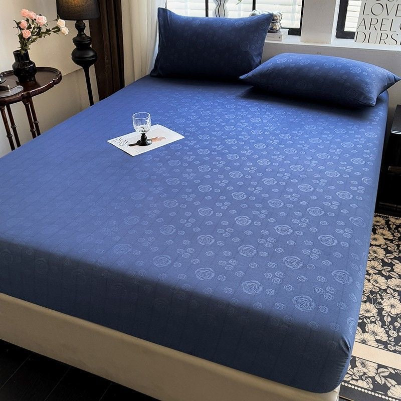 Rose Pattern Soft Brushed Cotton Fitted Mattress Cover Bed Sheet Set