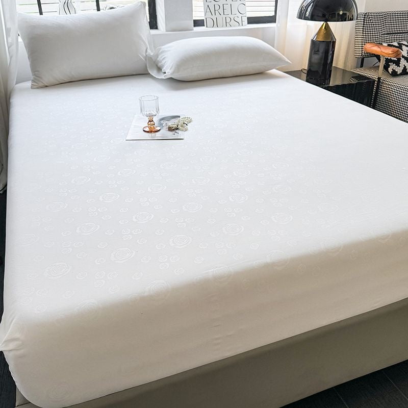 Rose Pattern Soft Brushed Cotton Fitted Mattress Cover Bed Sheet Set