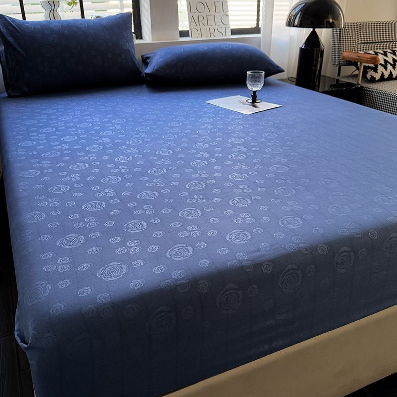 Rose Pattern Soft Brushed Cotton Fitted Mattress Cover Bed Sheet Set