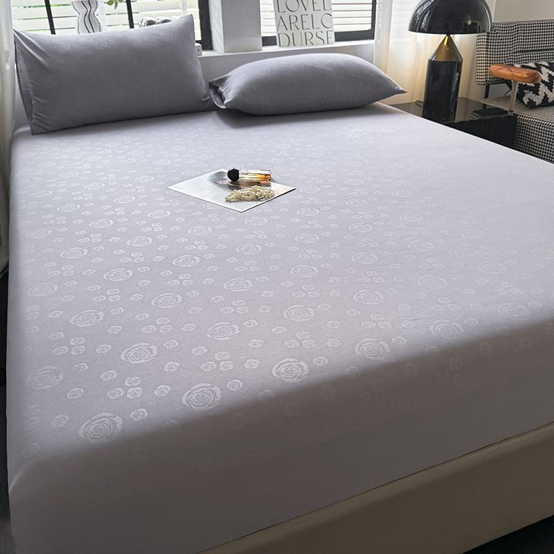 Rose Pattern Soft Brushed Cotton Fitted Mattress Cover Bed Sheet Set