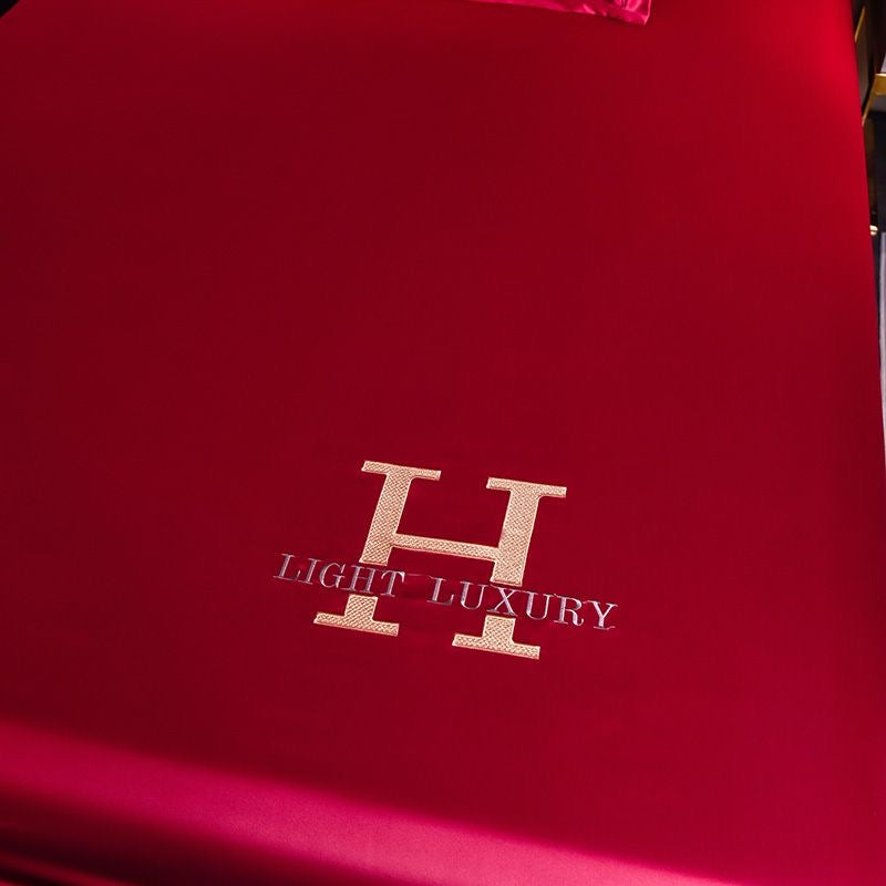 Light Luxury Silky Satin Fitted Sheet Bed Cover