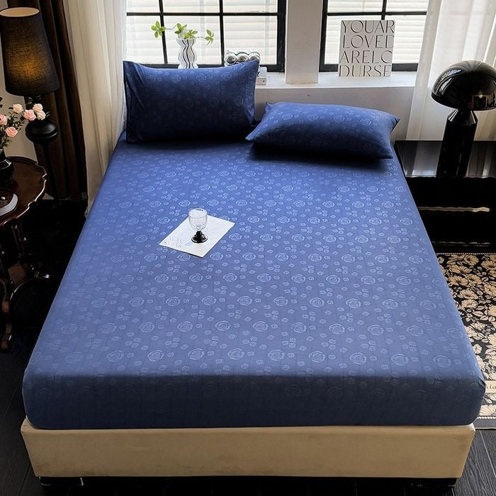 Rose Pattern Soft Brushed Cotton Fitted Mattress Cover Bed Sheet Set