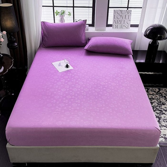Rose Pattern Soft Brushed Cotton Fitted Mattress Cover Bed Sheet Set