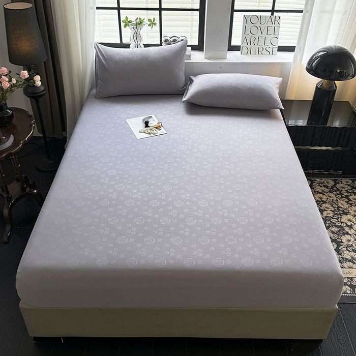 Rose Pattern Soft Brushed Cotton Fitted Mattress Cover Bed Sheet Set
