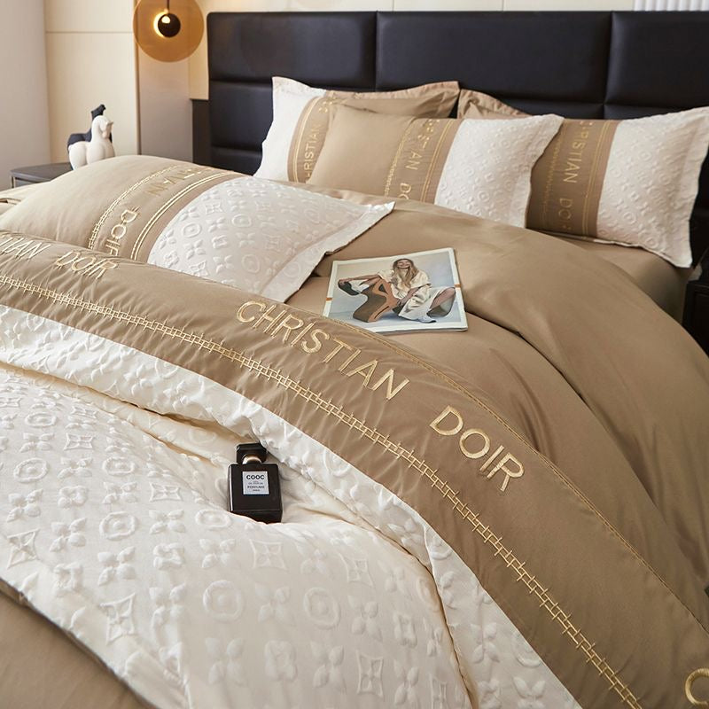 Modern Luxe Embroidered Duvet Cover Bedding Set