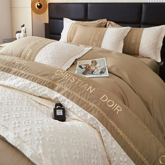 Modern Luxe Embroidered Duvet Cover Bedding Set
