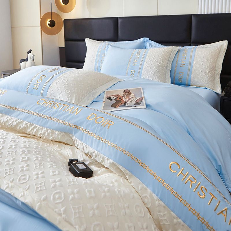 Modern Luxe Embroidered Duvet Cover Bedding Set