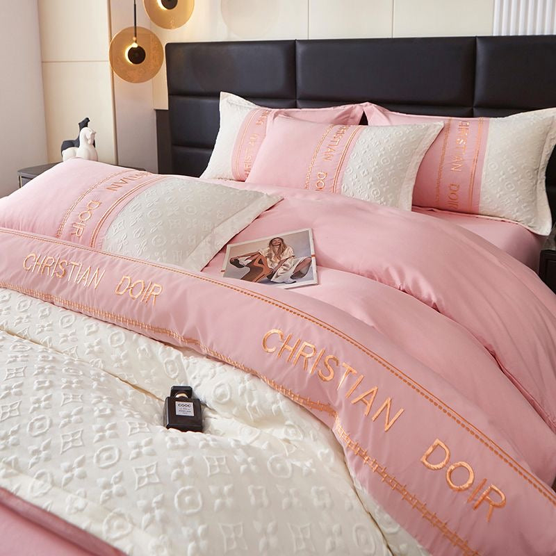 Modern Luxe Embroidered Duvet Cover Bedding Set