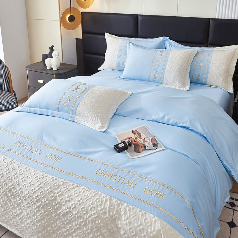Modern Luxe Embroidered Duvet Cover Bedding Set