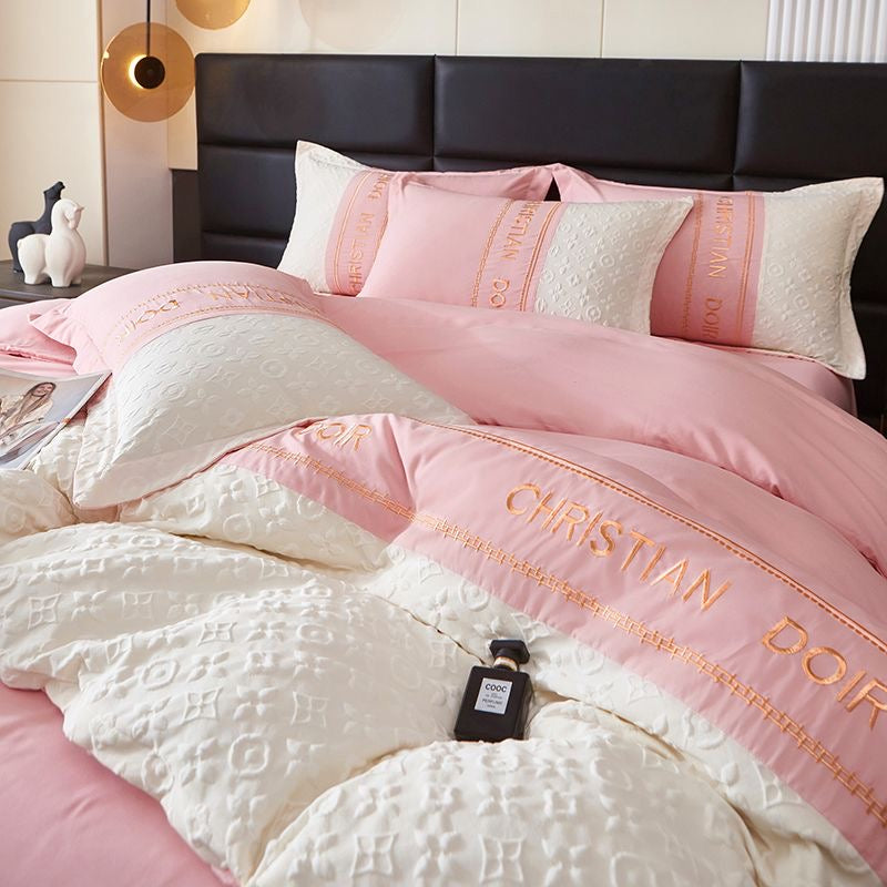 Modern Luxe Embroidered Duvet Cover Bedding Set