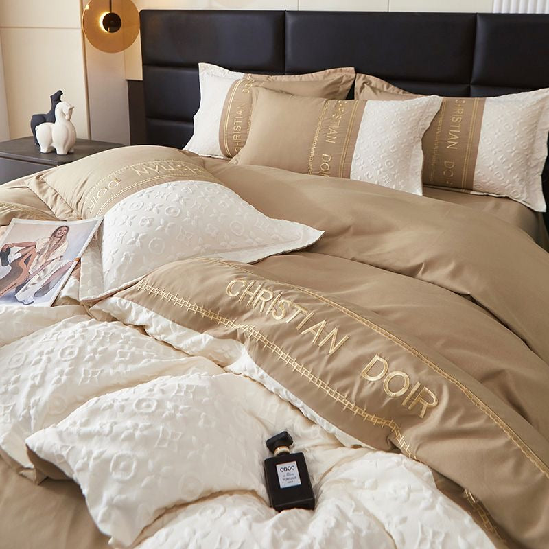 Modern Luxe Embroidered Duvet Cover Bedding Set